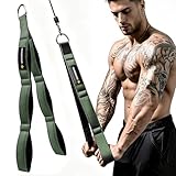 MANUEKLEAR 3 Grip Lengths in 1 Tricep Rope Cable Attachment with Ergonomic Handles, Greater ROM for Tricep Push Down Attachment Professional Gym Rope for Overhead Extension