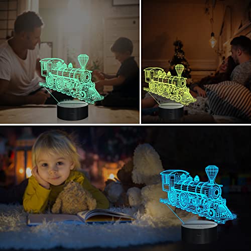 Lámpara de Mesa Noche Tren 3D Multicolor con Control miniatura 5
