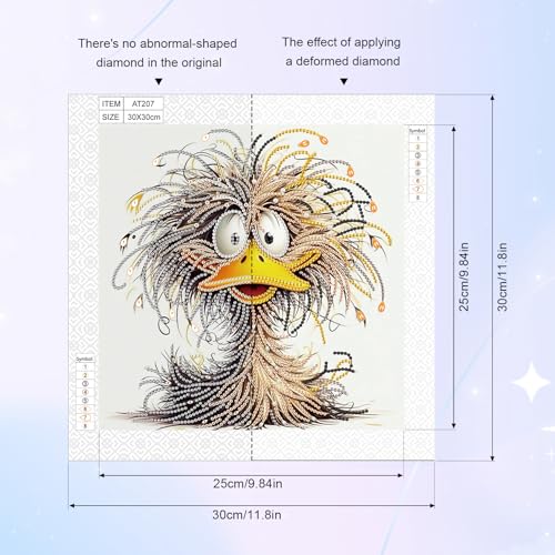 Image of AiYuanzsh 5D Special Shape Diamond Art Kits for Beginners, Diamond Art Painting Kits for Adults, Crystal Rhinestones Diamond Art Painting for Home Wall Decoration Gift 12x12 inch, Duck