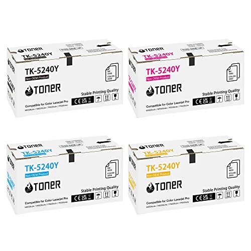 ECHALLENGE TK-5240K TK5240 Toner Kompatibel für Kyocera TK5240K TK-5240 TK-5240C TK-5240M TK-5240Y ECOSYS M5526cdw M5526cdn P5026cdw P5026cdn (Schwarz Cyan Gelb Magenta, 4er-Pack)