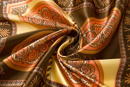 Image of 35 inch Men's Silk Cowboy Scarf - Oversized Western Bandana Neckwear, Large Square Scarf with Gift Packaging