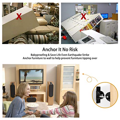 image for LKE Furniture Anchors (6 Pack) Furniture Straps for Baby Proofing, Fur