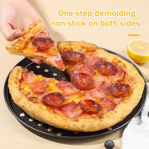 11 Inch Pizza Pan for oven, Round Nonstick Pizza Pans with Holes, Carbon Steel Pizza Baking Tray for Home Kitchen 2 Pack (11 Inch Pizza Pan (2 Piece)) - Image 4