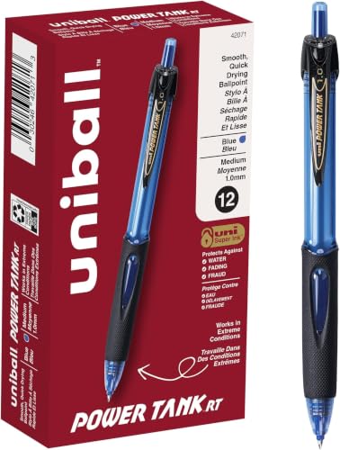 Image of uniball Power Tank RT Ballpoint Pens, Medium Point (1.0mm), Blue, (Pack of 144)