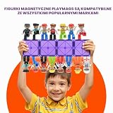 Playmags Społeczność 15-częściowy duży magnetyczny zestaw figurek - 3-calowy Play People, idealny do magnetycznych bloków budowlanych zabawek - STEM zabawki edukacyjne dla dzieci