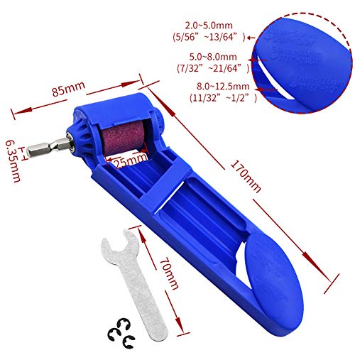 Drill Grinder, Wheel Corundum Grinding Portable Wear Resistant Mechanical Bit Polishing Straight Shank Sharpener Adapter Electric Twist Auxiliary Tool(Orange)