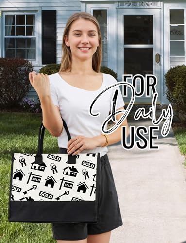 Bolso Tote de lona para mujer con cierre y correa miniatura 2