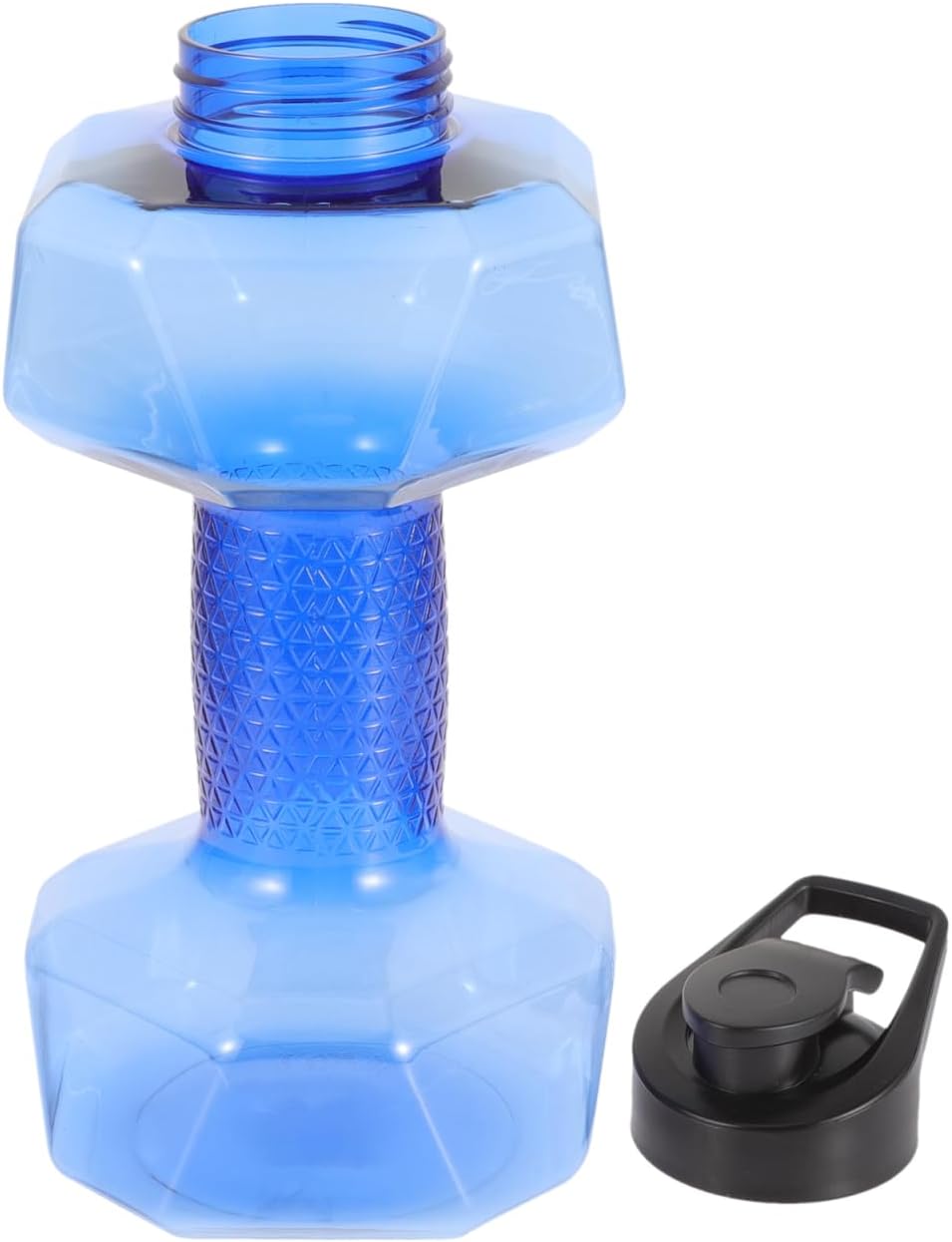 Portable 750ml Dumbbell Style Exercise Water Bottle with Silicone Seal, Lightweight Outdoor Gym Kettle for Weight Loss (blue) image 4