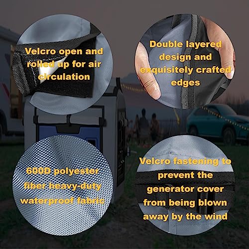 Ngb Outdoor Generator Cover,Outdoor Generator Cover Running,Generator Cover Waterproof,For Universal Portable Generators Honda Eu2200I, Westinghouse 2200, Genkins 2300, Wen 56235I 2350, Pulsar G2319N 2300, Craftman C001025 2500, Genmax 2200W, Etc 21.7”Lx 13.8” Wx 17.4”H,Grey. #TOP4
