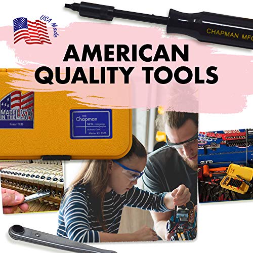 Chapman Mfg 7331 All-Purpose Standard Screwdriver Set - Includes Phillips, Sae Allen Hex & Slotted/Flathead Bits - Complete Set Offers 24 Usa Made Insert Bits + Mini Ratchet Hand Tool (Pink Case) #TOP4