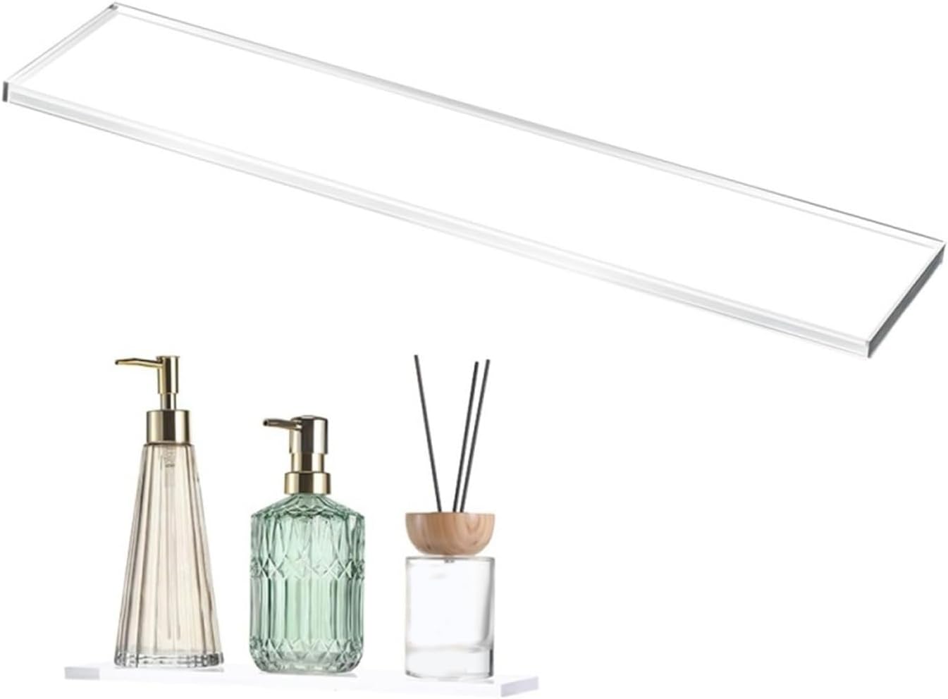 Acrylic Bathroom Shelf Set Clear Medicines Cabinet Insert with High Load Capacity for Home Storage Wall Mounted Bathroom Shelves