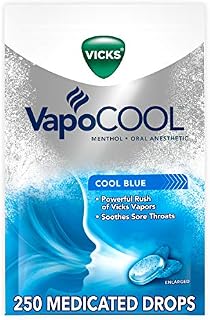 Vicks VapoCOOL Medicated Drops, 5 Packs of 50 (250 Drops Total) - Soothe