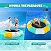 COOLWAVE Inflatable Water Trampoline for Lake 10 FT Floating Water Trampoline for Adults with 4-Step Rope Ladder and Mooring Ropes (Yellow-Green, 10FT)