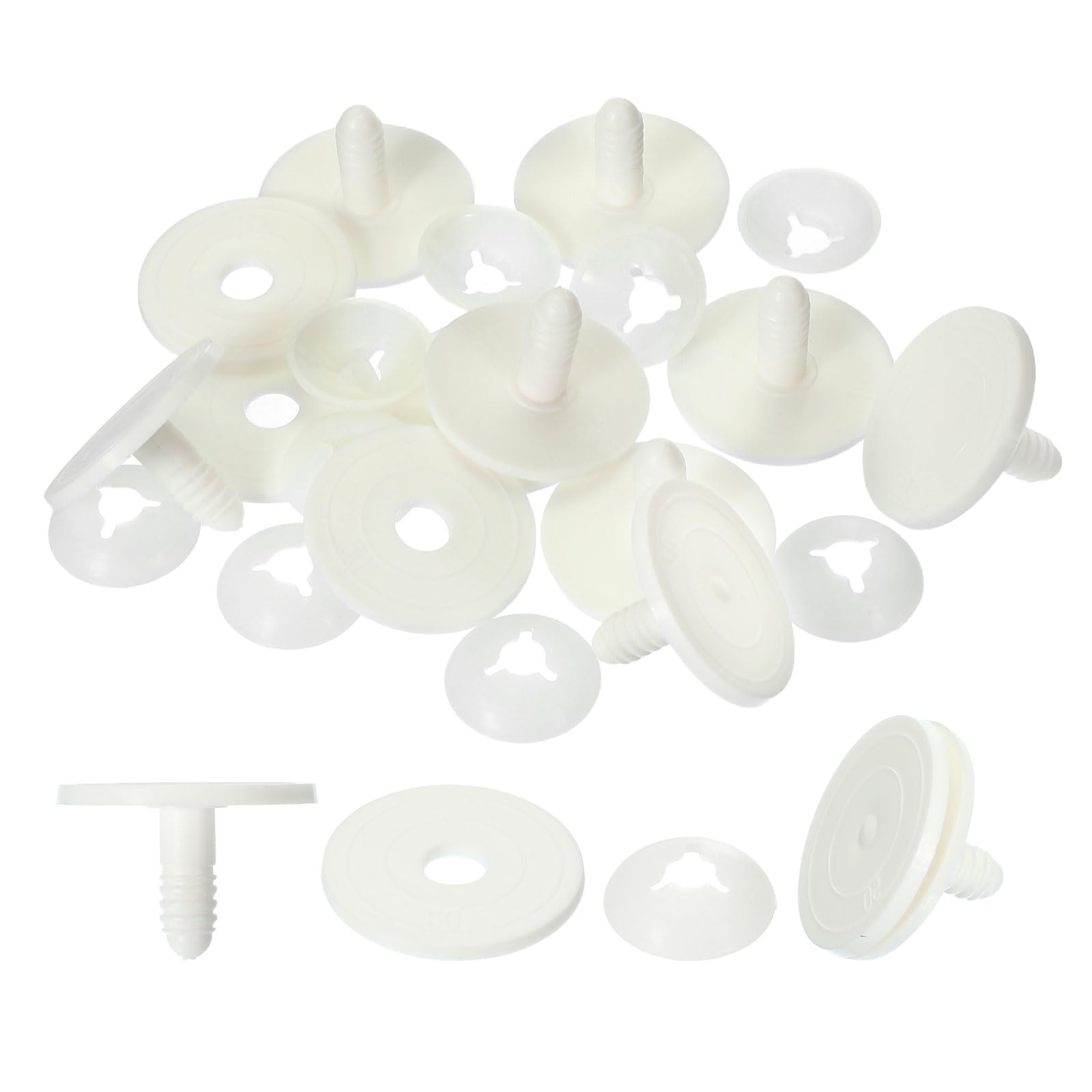 PATIKIL 50mm Doll Joints, 10 Set Plastic Removable Animal Joints Connector Engage Bolt for Bear Soft Limbs Making Head Joints DIY Crafts Accessories, White โ image 1