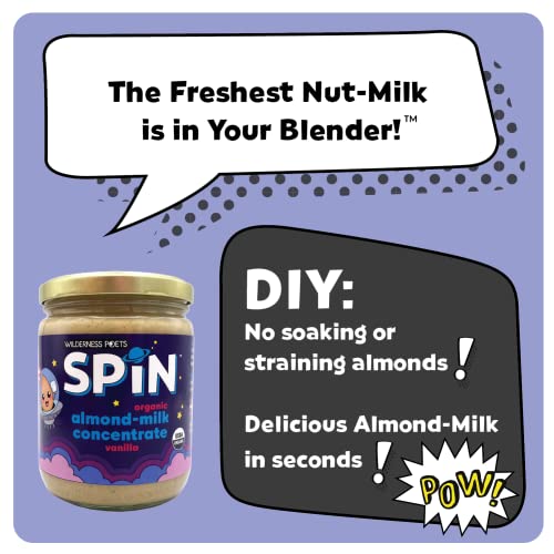 Wilderness Poets Spin, Organic Almond Milk Concentrate (Vanilla) - 28 Servings - Make Almond Milk Or Non-Dairy Creamer For Coffee, Tea, Lattes, Smoothies And Vegan Desserts (16 Ounce) #TOP1