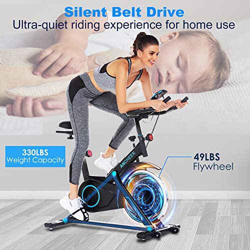 ANCHEER 49Lbs Exercise Bike Stationary, 330 Lbs Weight Capacity - Cycling Bike Heart Rate Monitor & Tablet Holder and LCD Monitor for Home Workout - Home Fitness Guru ANCHEER 49Lbs Exercise Bike Stationary, 330 Lbs Weight Capacity - Cycling Bike Heart Rate Monitor & Tablet Holder and LCD Monitor for Home Workout - Image 6