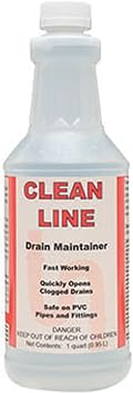 DETCO-Clean LINE Drain Cleaner and Unblocker - Industrial Strength, Fast-Acting Liquid Formula, Unclogs Pipes and Drains Quickly, 32 Ounce Bottle