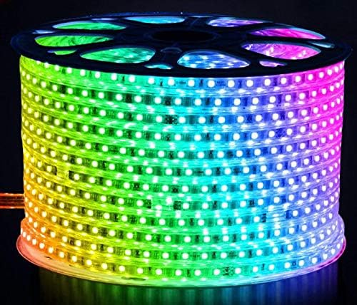 Flexilight® LED Strip Light Flat Rope Light RGB 120V 50m 164Ft Cuttable ETL Indoor Outdoor w/Remote Controller