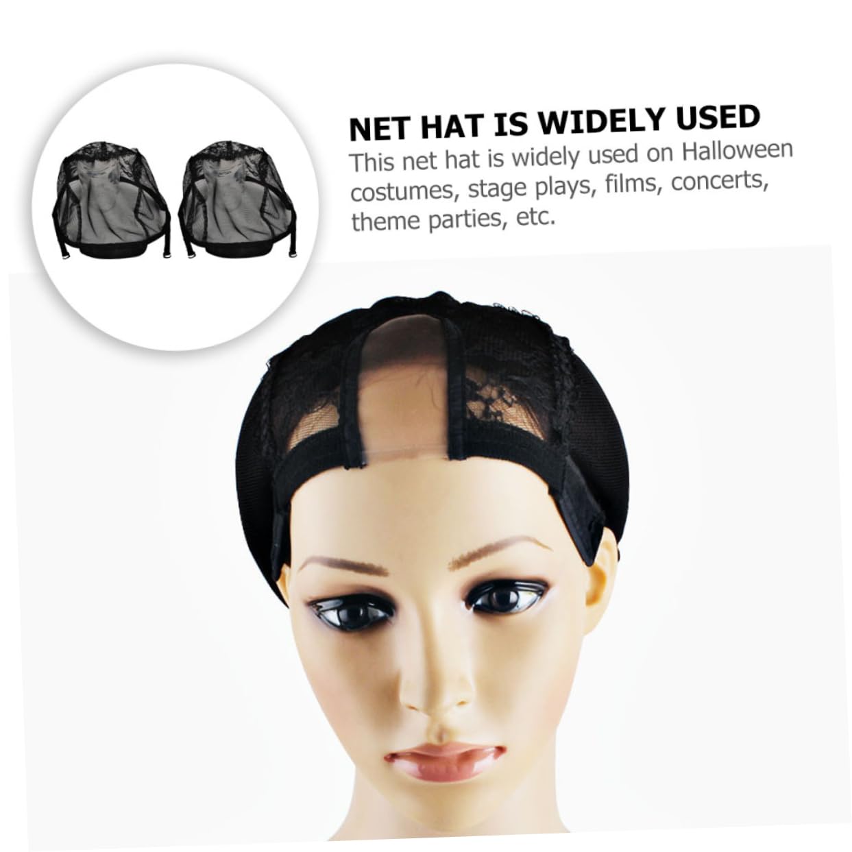 Ipetboom 3pcs Shaped Net Wig Caps for Women Lightweight Stretchable Hairdressing Headgear Comfortable Head Shapes Durable Wig Accessories