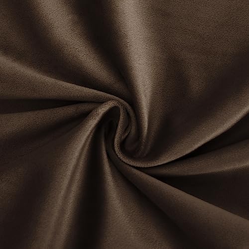 DWCN Velvet Curtains Extra Wide - Luxury Blackout Refresh Bundleable Heavy Duty Thermal Insulated Grommet Window Panels for Bedroom/Living Room Backdrop Decor, W60 x L84, Dark Brown,Set of 2 - Image 6