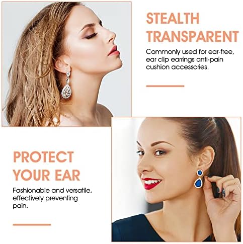 Prasacco Earrings 300 Pieces Ear Lobe Support Patches, Earring Lobe Ear Patches Protectors Heavy Earrings Stabilizers Large Earring Lift Patches for Women Long Time Wearing Earrings