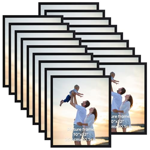 Hoikwo 18 Packs 10x12 Black Plastic Multi Picture Frames Set