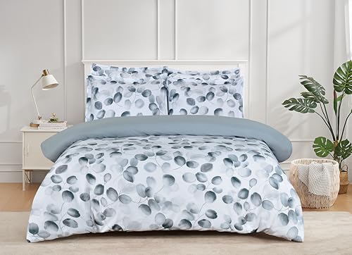 Majestic Giftware Madison Linen 6 Pcs King Size Bedding Set (BL507-K) | Easy Care - Mirage 300 TC 100% Cotton Sateen | 1 Fitted Sheet, 1 Duvet, 4 Pillowcases - Ritz Collection