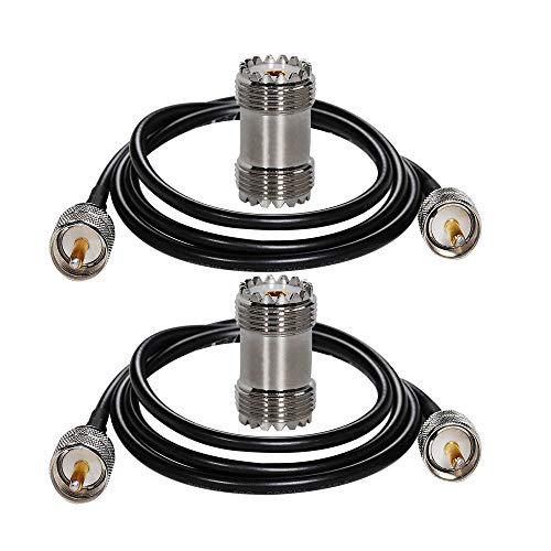Câble coaxial RG58 UHF PL259 adaptateur SO239 femelle femelle 2 pièces