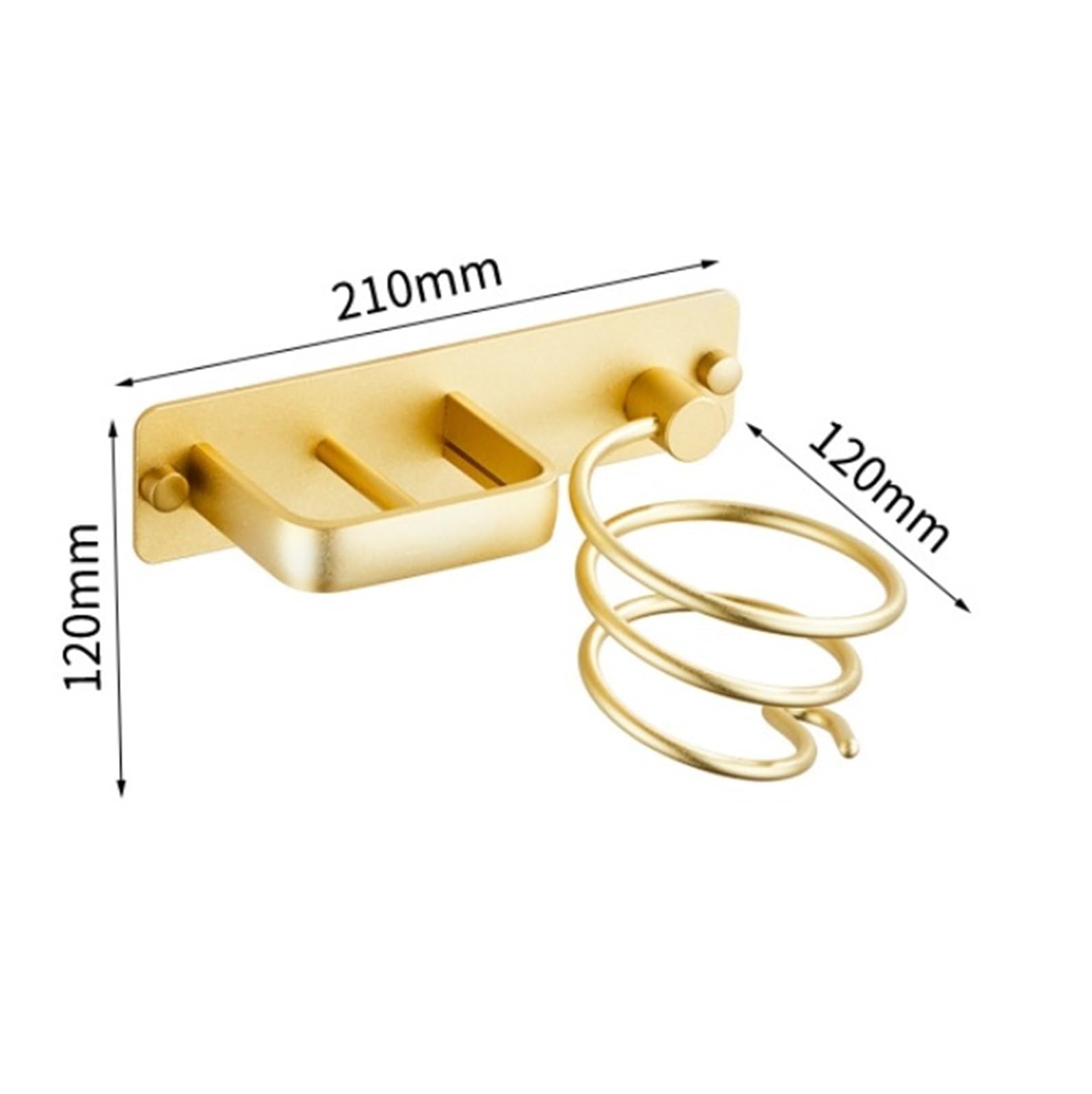 Soporte de pared para secador de pelo, estante de baño de aluminio para herramientas de cabello, soporte de almacenamiento para alisadores y accesorios (negro)