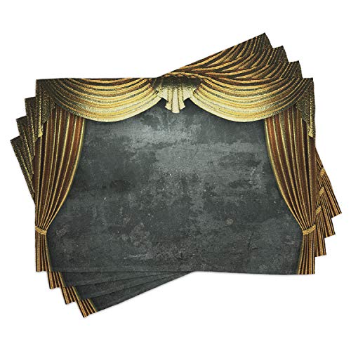 Ambesonne Opera Place Mats Set of 4, Vintage Grunge Theater