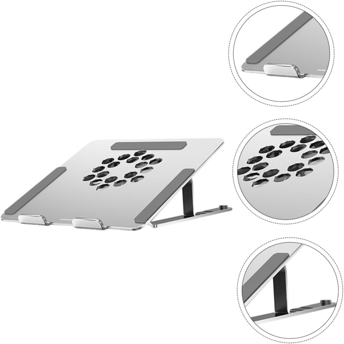 Mipcase Height Adjustable Aluminum Alloy Laptop Cooling Pad with Quiet Fan Under 17.3-inch Notebooks, Ventilated Support Stand for Gaming and Office Use, Silver