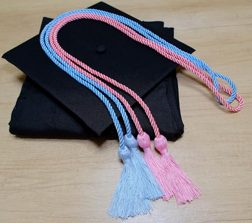 Image of Double Graduation Honor Cords - Sky Blue and Pink,68 inch Long