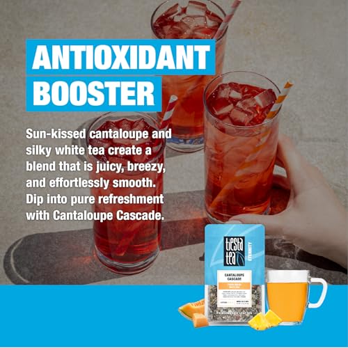 Image of Tiesta Tea - Cantaloupe Cascade Tea, Loose Leaf, Fresh Melon White Tea, Premium Low Caffeine Tea Blend, Make Hot or Iced & Up to 25 Cups, 2.5 oz Resealable Pouch