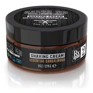 Razor MD Mens Shaving Cream for Normal to Slightly Oily Skin Shaving Tools Accessories for Modern Men Sandalwood