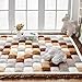 Grand Tapis épais 4 cm Tatami Coussin Enfants Antidérapante Tapis de Jeu pour Salon Chambre Tapis de Pépinière, Marron, 70 x 150 cm
