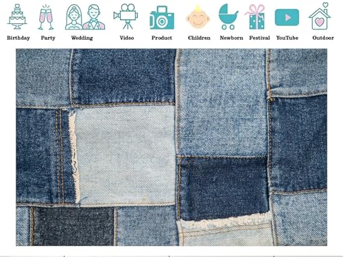 Fondo fotográfico de tela denim 7x5ft azul vintage miniatura 3