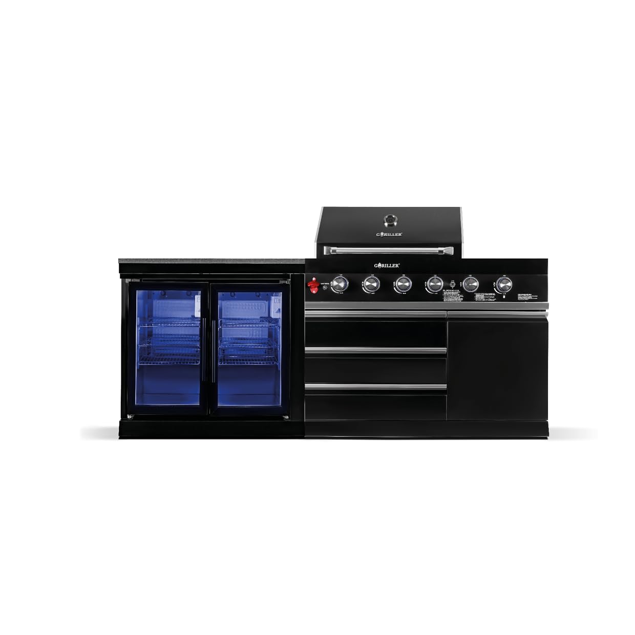 GORILLER® BB-S7 Cuisine d'extérieur | Barbecue à gaz 6 brûleurs | Cool-Duo