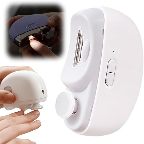 Cortaúñas eléctrico, 2 en 1, cortaúñas eléctrico 2 en 1, recortador de uñas multifuncional con 2 velocidades ajustables para personas mayores, niños