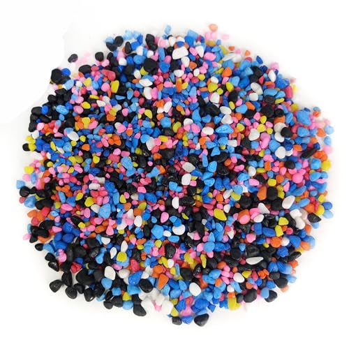 Image of 0.88 LB Colored & Black Pea Gravel,Succulent Cactus Topper Dressing Pebbles | Colorful Pearlized Stones,Bonsai Soil Cover,Terrarium Fairy Garden Landscape,Vase Fillers,Fish Bowl,Home Decor,3-6mm