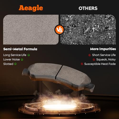Front Semi-Metal Brake Pads Set for Chevey Silverado 1500 2005-2006, Suburban 1500 2007, Sierra 1500 07, Yukon XL 1500, Tahoe, for Cadillac Escalade ESV/EXT, 4PCS by Aeagle - Used condition - Image 2