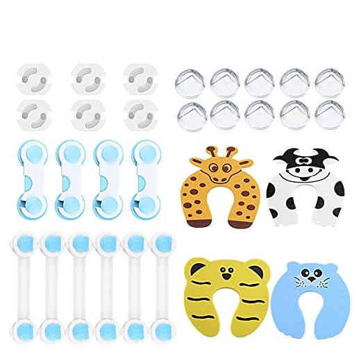 OFUN 30 Piezas Kit Seguridad Bebe, (10 Bebé de Seguridad Bloqueo, 10 Protector de Seguridad para Niños, 6 Protector Enchufes, 4 Protectores Puertas Bebe), Pegamento de Acrílico Más Fuerte