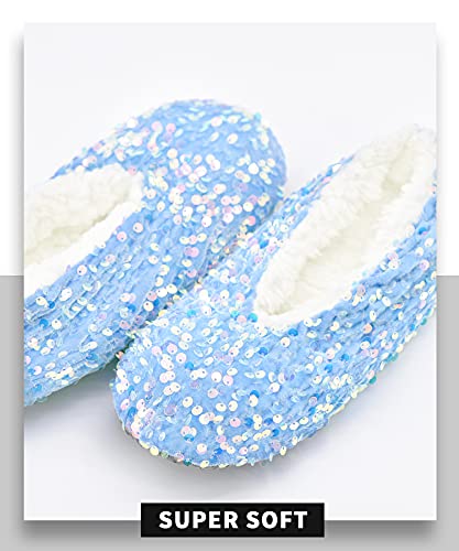 Image of Panda Bros Womens Ballerina Sequin Slippers, Bling House Slippers With Grippers