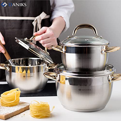Daniks Vivat Gold Pentola Accacio Inox con