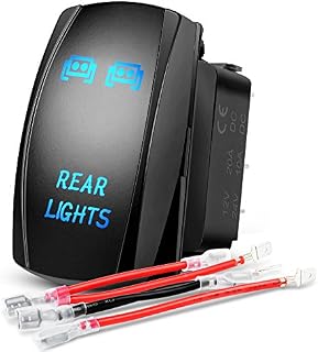 Nilight LED Light Bar Rocker Switch 5Pin Laser On/Off Rear Lights Rocker Switch