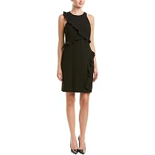 Nicole Miller New York Women's Stretch Tech Ruffle Dress