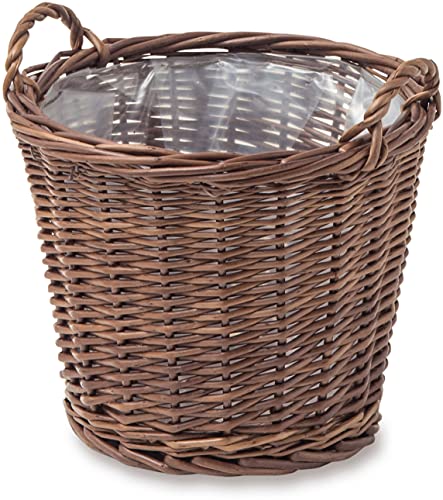 ポッシュリビング 鉢カバー ウィッカー ポットカバー 5号鉢用 ブラウン 11673