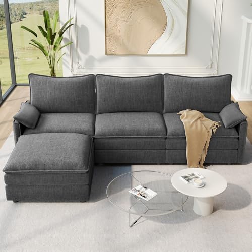 Image of Vesgantti 108 inch Modular Sectional Sofa, Deep Seat Cloud Couch, 3+1, Gray