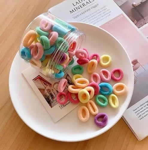 Kit Elástico Rabicó Xuxinha Cabelo Infantil Colorido com Estojo e Kit Elástico Borrachinha Silicone