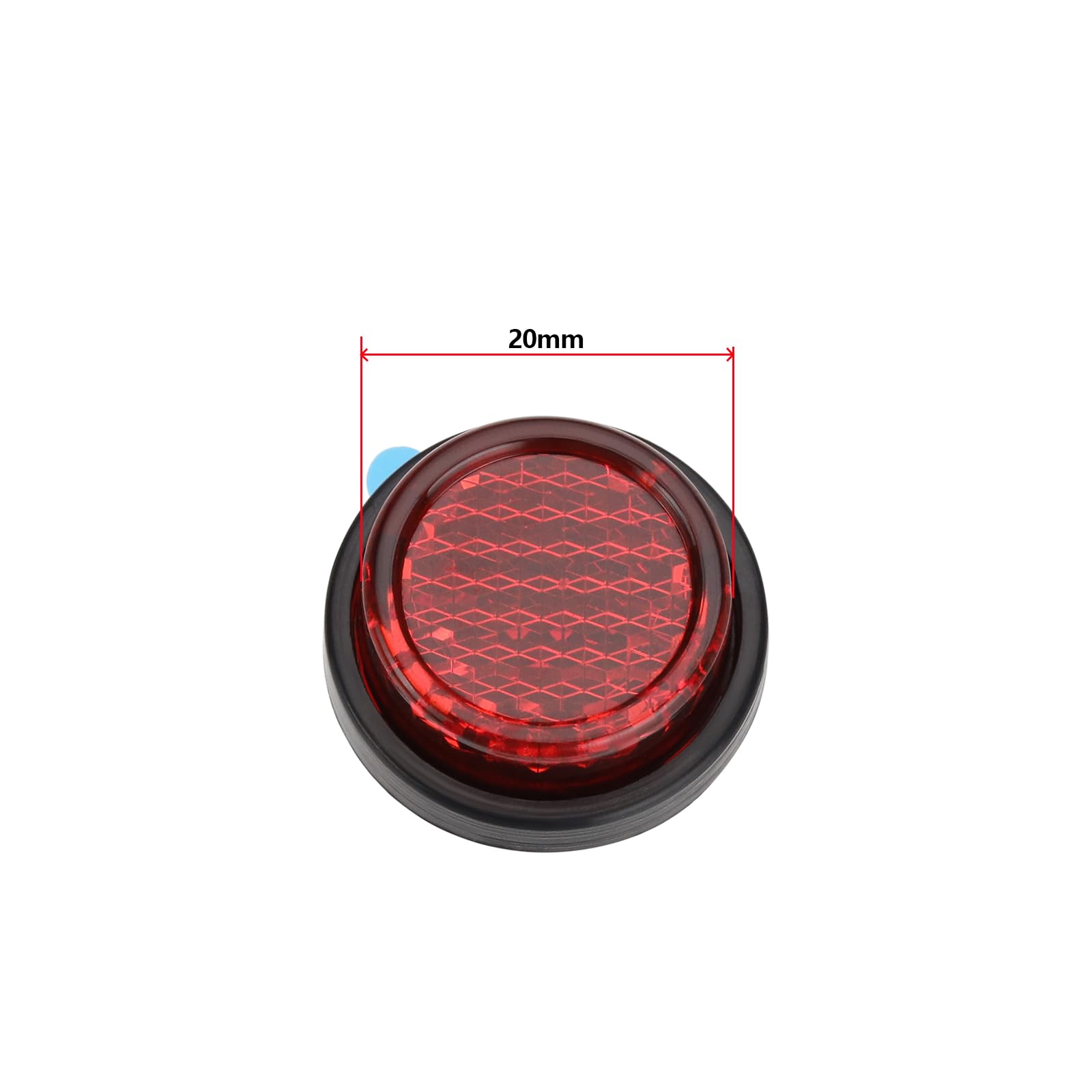 6pcs 20mm Stick-on Piccolo Rotondo Targa Riflettori di Sicurezza Adatto Per Moto Veicolo Elettrico Bicicletta Parafanghi Posteriori Rimorchio Recinzioni Porte Postali
