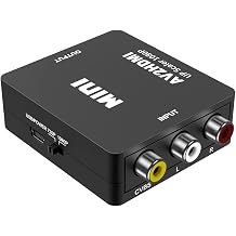 RCA to HDMI,AV to HDMI Converter, 1080P Mini RCA Composite CVBS Video Audio Converter Adapter Supporting PAL/NTSC for TV/PC/ PS3/ STB/Xbox VHS/VCR/Blue-Ray DVD Players